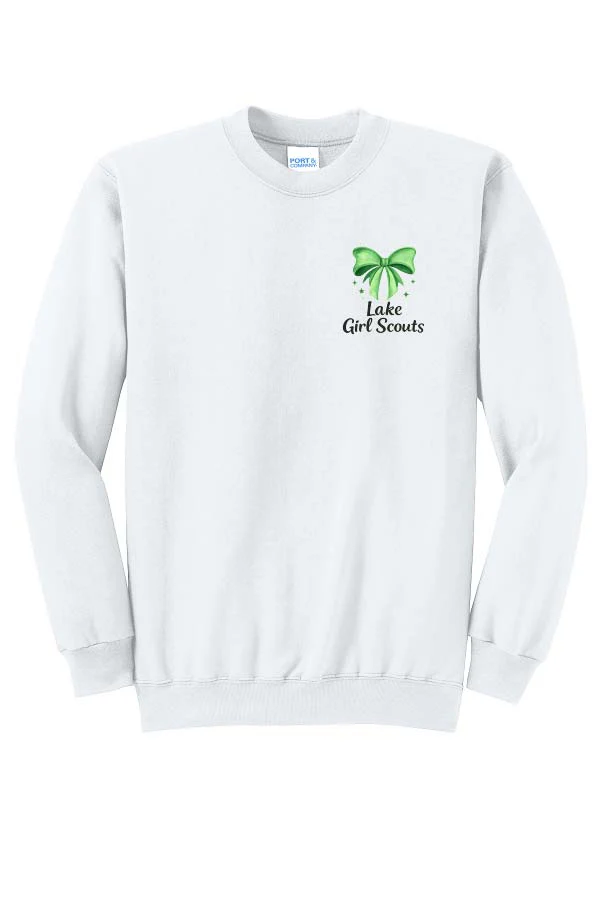 *NEW* Lake Girl Scouts Bow Crew Neck Sweatshirt - White - Image 2