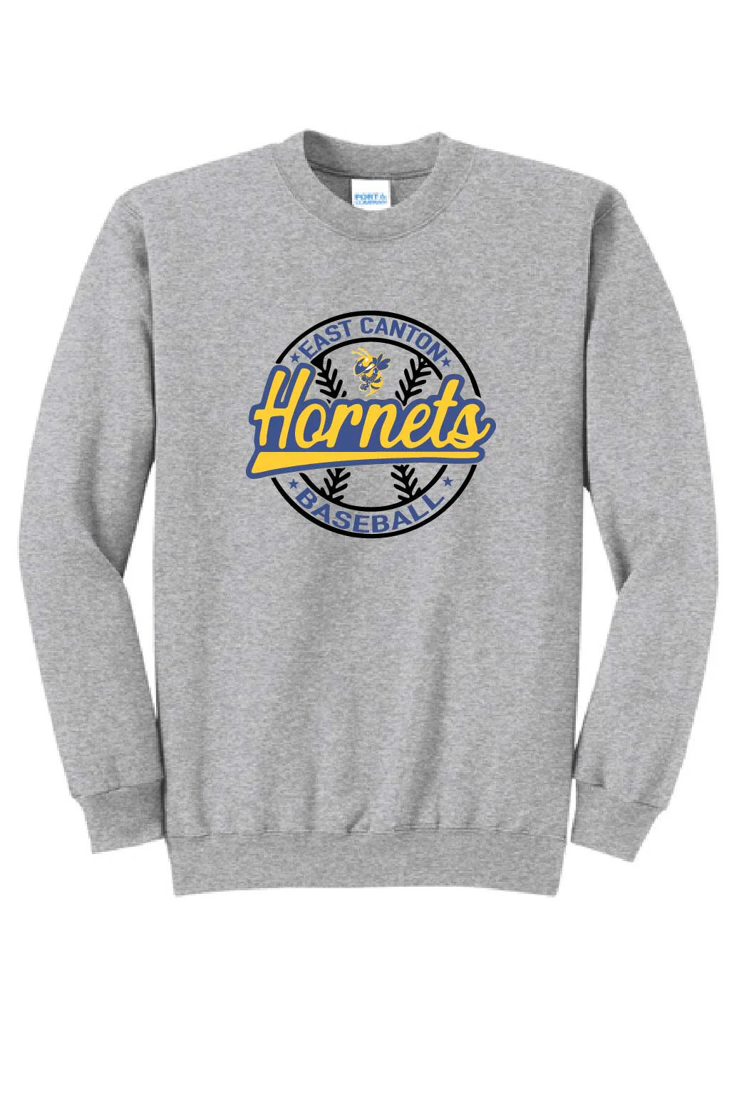Hornet Baseball Unisex Crewneck Sweatshirt - Heather Grey
