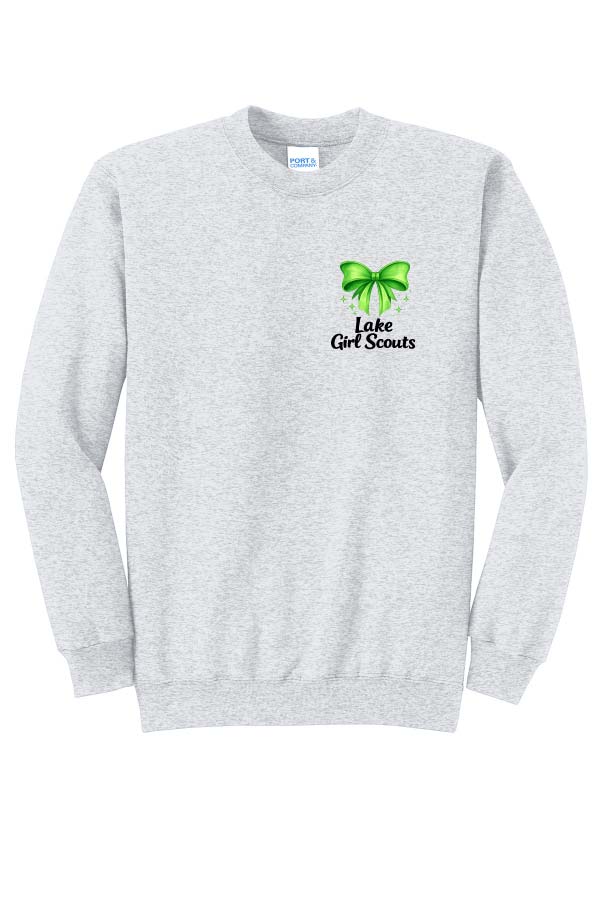 *NEW* Lake Girl Scouts Bow Crew Neck Sweatshirt - Ash Grey - Image 2
