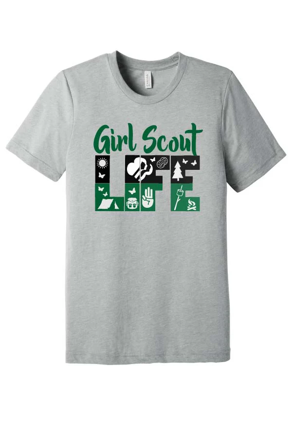 Lake Girl Scouts LIFE Short Sleeve Tri Blend Bella Brand T-Shirt - Grey