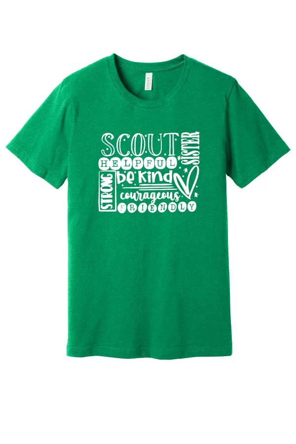 Lake Girl Scouts Short Sleeve Tri Blend Bella Brand T-Shirt - Heathered Kelly Green
