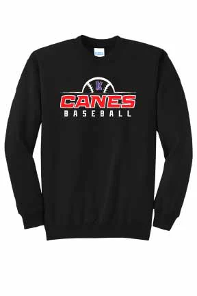 LYB Canes RED Adult (Unisex) Crew Neck Sweatshirt - Black