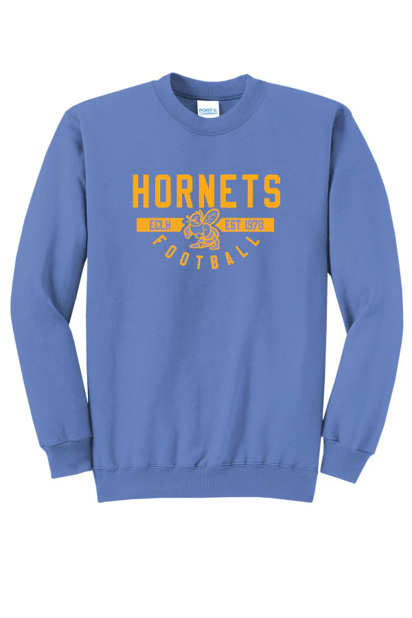 EC Hornet Football THROWBACK GAME Crew Neck Sweatshirt - Baby Blue
